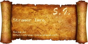 Stramer Imre névjegykártya
